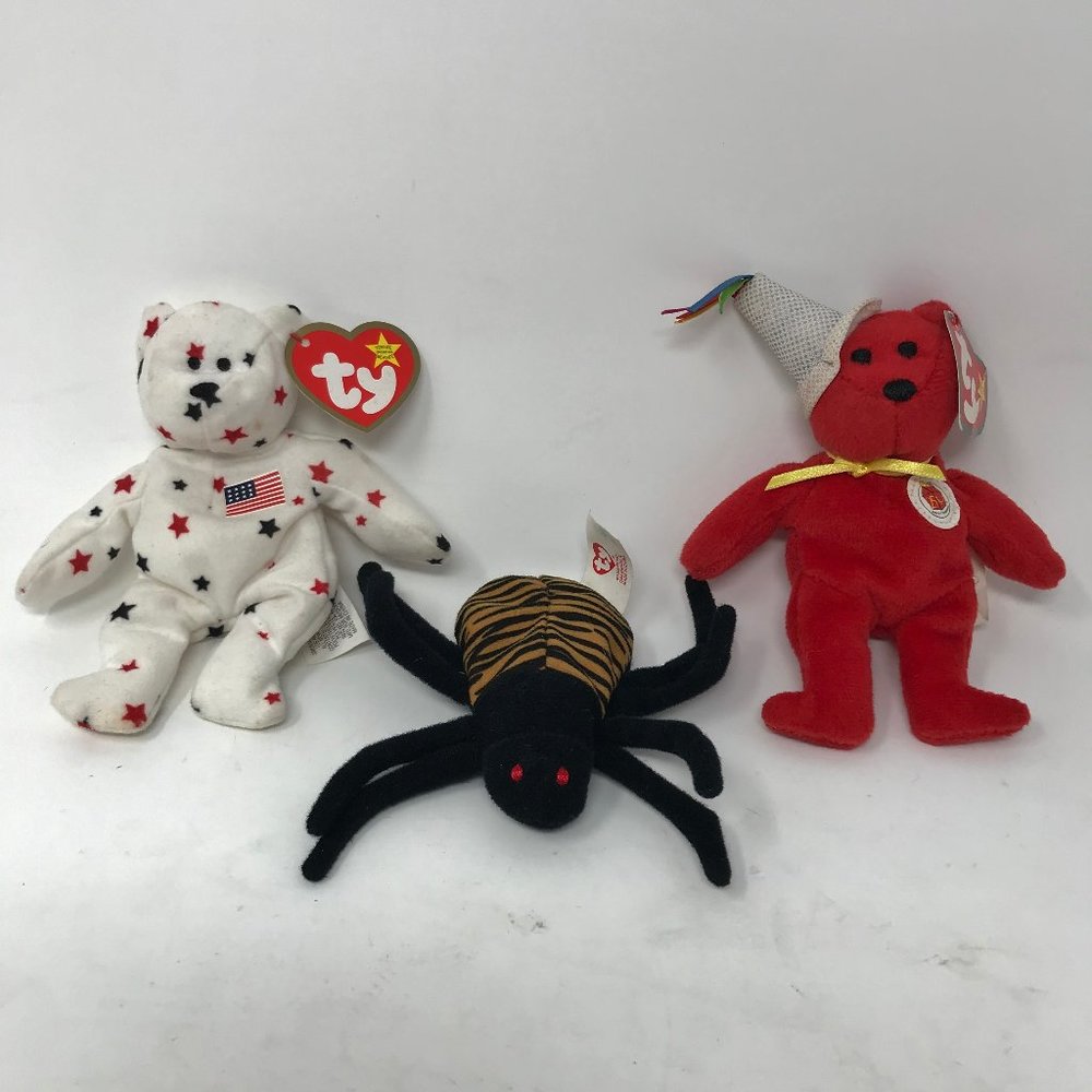 Ty Teenie Beanies Stuffed Plush McDonald’s 25th Bear Spinner 1993 Glory Happy